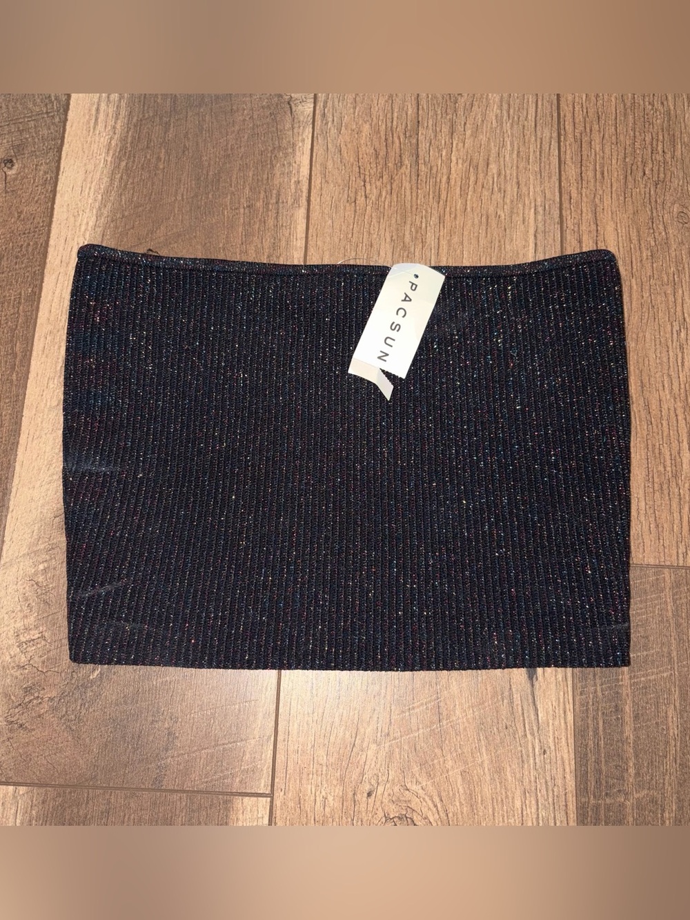 Pacsun Kendall and Kylie Ribbed Sparkly Tube Top Black NWT